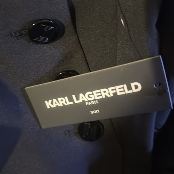 Karl Lagerfeld Paris Solid Wide Leg Pants - Picture 4 of 7